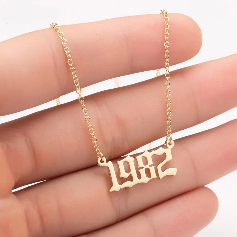 Women's Birth Year Pendant Necklace