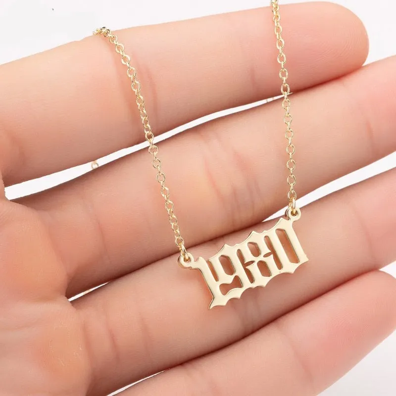 Women's Birth Year Pendant Necklace