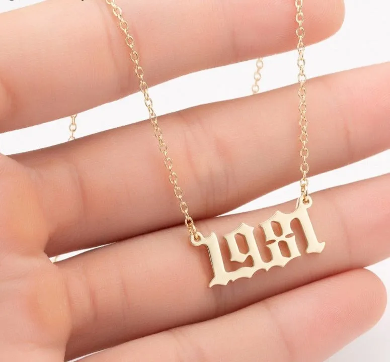 Women's Birth Year Pendant Necklace