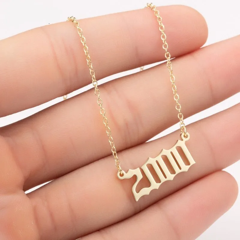 Women's Birth Year Pendant Necklace