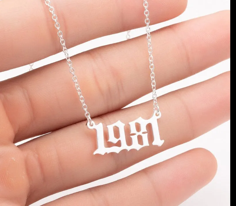 Women's Birth Year Pendant Necklace