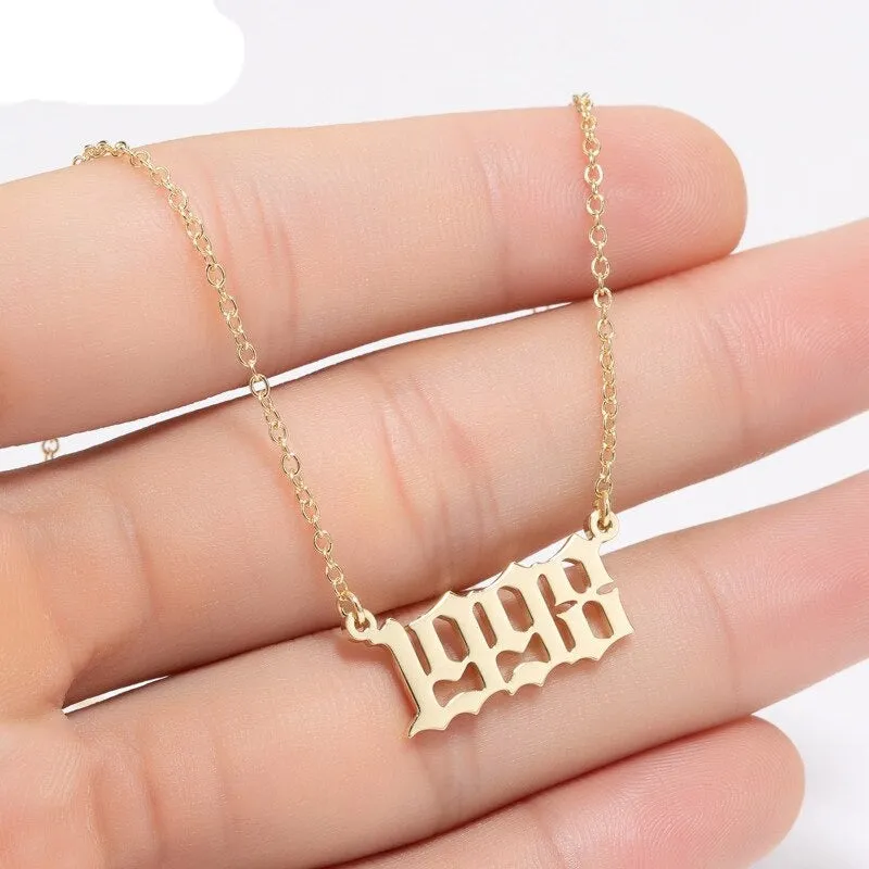 Women's Birth Year Pendant Necklace