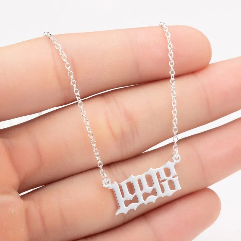 Women's Birth Year Pendant Necklace