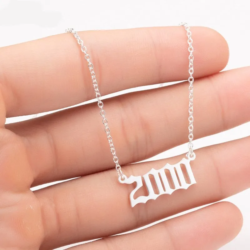 Women's Birth Year Pendant Necklace
