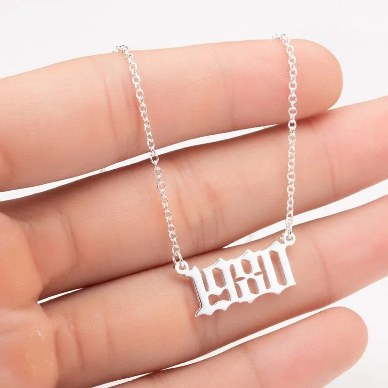 Women's Birth Year Pendant Necklace
