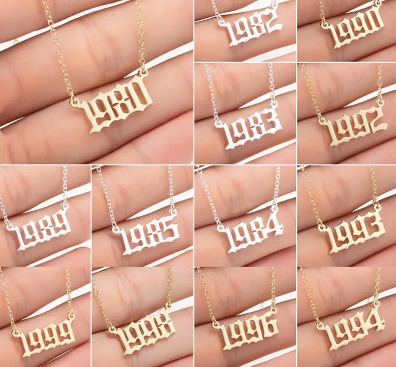 Women's Birth Year Pendant Necklace