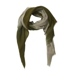 Wool Scarf Tie & Dye - Kaki